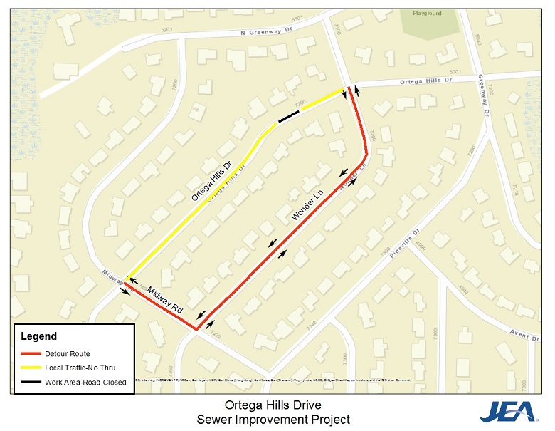 Ortega Hills Drive - Detour Route